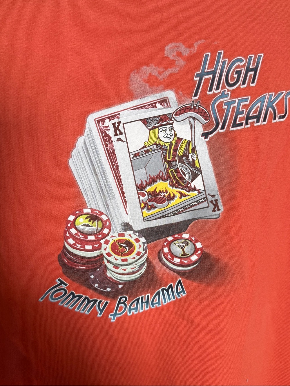 Tommy Bahama High Steaks Red Graphic Home Games Men's Medium